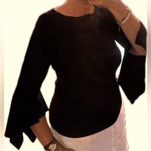 Banana Republic Elegant Dark Navy blue Gypsie Sleeve Top size S 💕💎